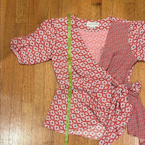 Sachin-Babi Elegant Red Wrap Top Size 8 - Picture 15 of 16